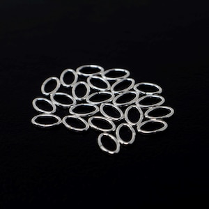 25pcs - .925 Sterling Silver 4x6mm Open Oval Jump Rings 20.5ga, Made in India, SS36