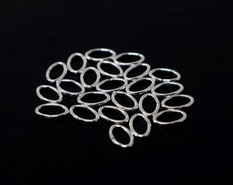 25pcs - .925 Sterling Silver 4x6mm Open Oval Jump Rings 20.5ga, Made in India, SS36