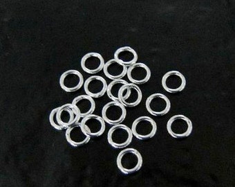 50pcs - .925 Sterling Silver 4mm CLOSED Jump Rings 21ga, Made in India, SS12