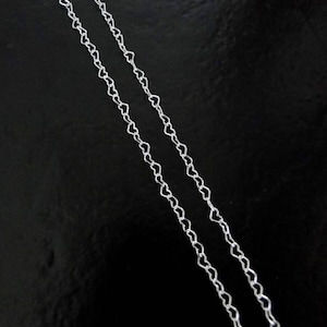 3 Feet - 925 Sterling Silver 3mm Heart Chain - Custom Lengths Available, C48