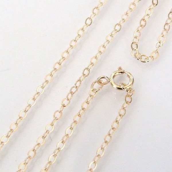 16 Inch 14K Gold Filled Cable Chain Necklace - Custom Lengths Available, MADE IN USA, CG1