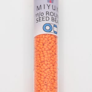 Miyuki 11/0 Round Beads Opaque Orange 23.5 Grams, The Beadsmith, Made In Japan, T412
