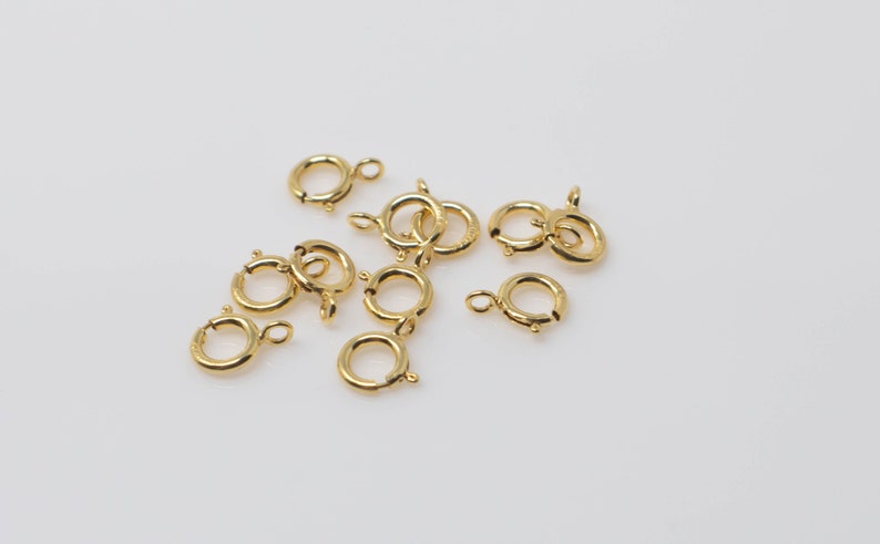 100 Pcs 14K Gold Filled 5.5mm Spring Ring Clasp, Made in Italy, GF49 image 1