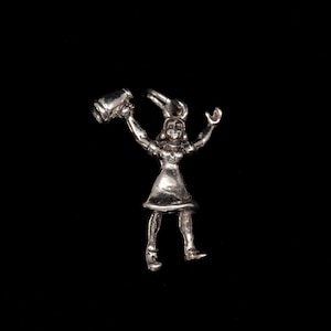 One Sterling Silver Cheerleader Charm 18x21mm, E153