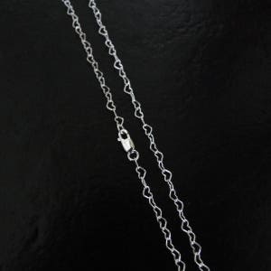 Any Length 925 Sterling Silver 3mm Heart Chain Necklace, C48