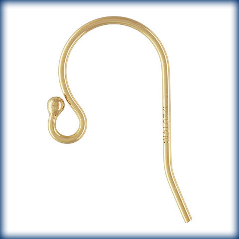 14k Gold Filled Ball End Ear Wires With 1mm Ball, Made in China, A8 image 2