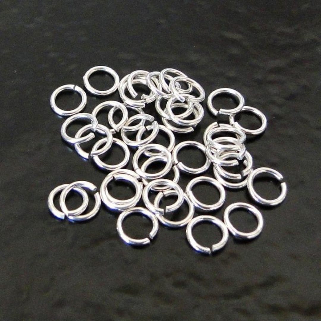 50pcs - .925 Sterling Silver 5mm Open Jump Rings 20g, Made in USA