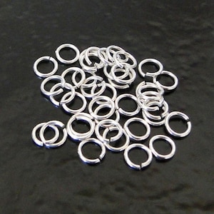 50pcs - .925 Sterling Silver 5mm Open Jump Rings 20g, Made in USA, SS7