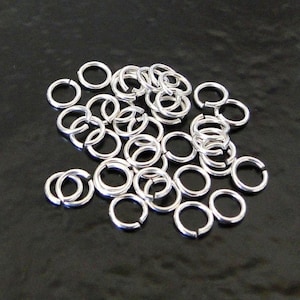 25pcs - .925 Sterling Silver 5mm Open Jump Rings 20g, Made in USA, SS7