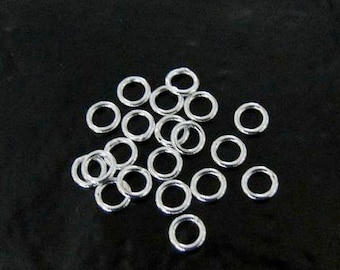 25pcs - .925 Sterling Silver 4mm CLOSED Jump Rings 21 ga, Made in India, SS12