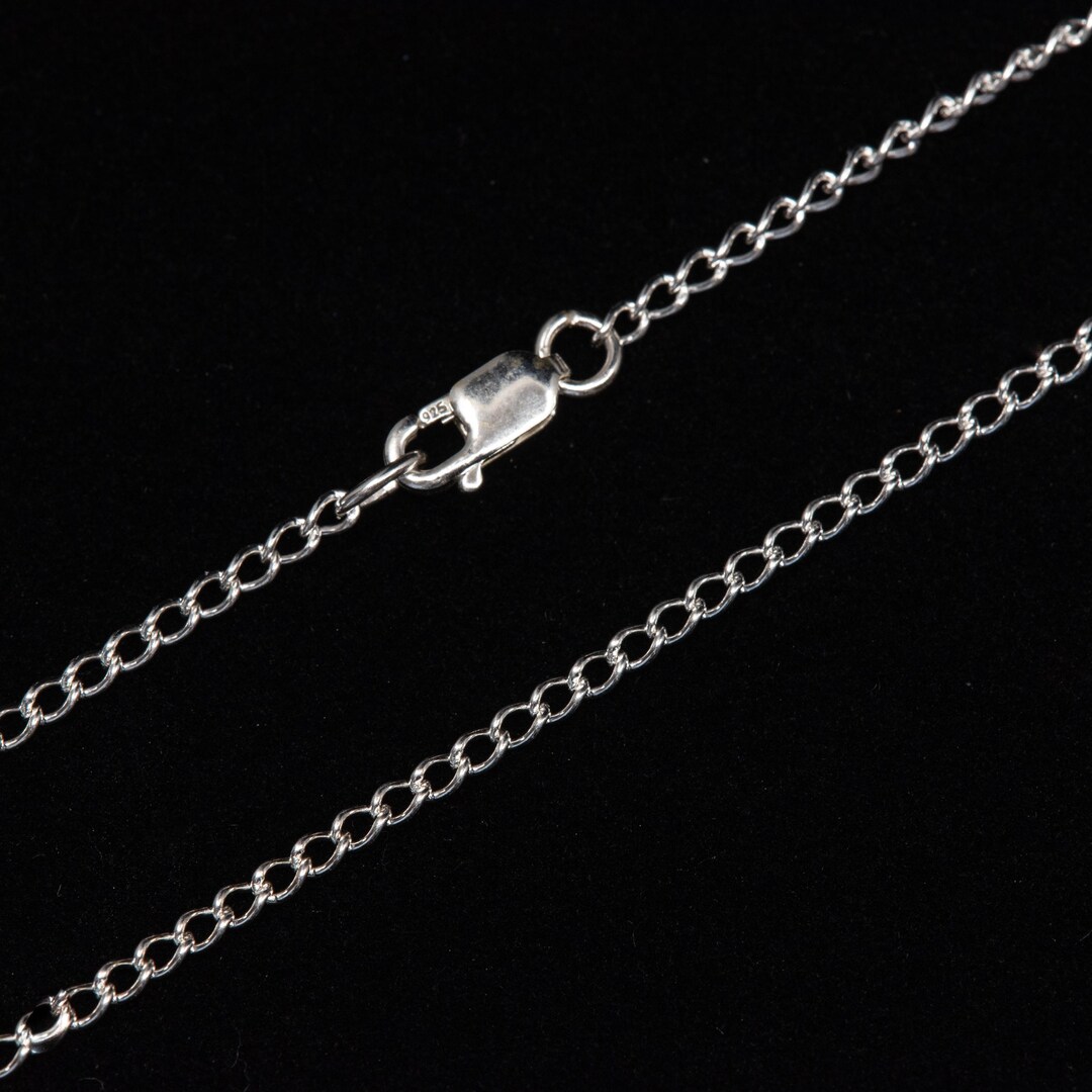 22 Inch - Sterling Silver Curb Chain Necklace - Custom Lengths ...