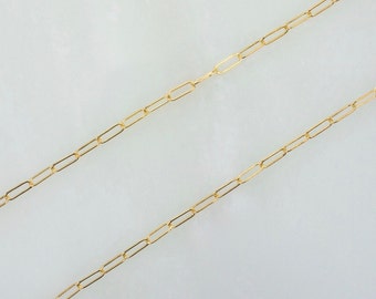 3 Feet 14K Gold Filled 2x5mm Drawn Cable Chain By The Foot, C7