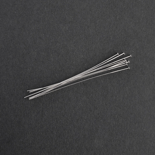 20pcs - Sterling Silver 2 inch 26ga Flat Headpins, GC83