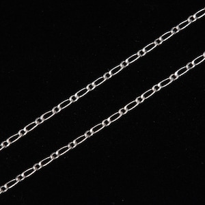 10 Feet Sterling Silver 1.5mm Figaro Chain By The Foot, C54