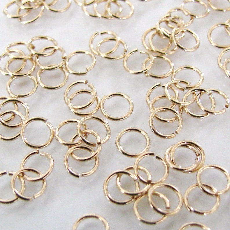 50pcs 14K Gold Filled 4mm Open Jump Rings 22 ga Made in USA image 1