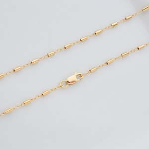 22 Inch - 14K Gold Filled Tube Bar and Link 3x1.7mm Necklace With Lobster  Clasp, B14