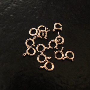 10 Pcs Rose Gold Filled 5mm Spring Ring Clasp, Made in Italy, RG4 image 1