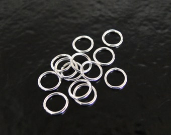 50pcs Sterling Silver 6mm Open Jump Rings 20ga, Made in USA, SS8