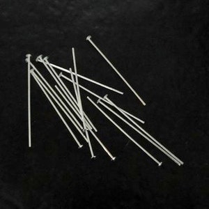 10pcs - Sterling Silver 1 inch 24ga Flat Headpins, Z1