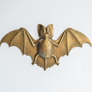 Antiqued Gold-Brass Bat Stamping 71mm, Made in USA, AS56