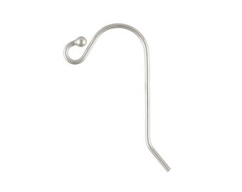 Sterling Silver 13x20mm Ball End Ear Wires With 1mm Ball, E168
