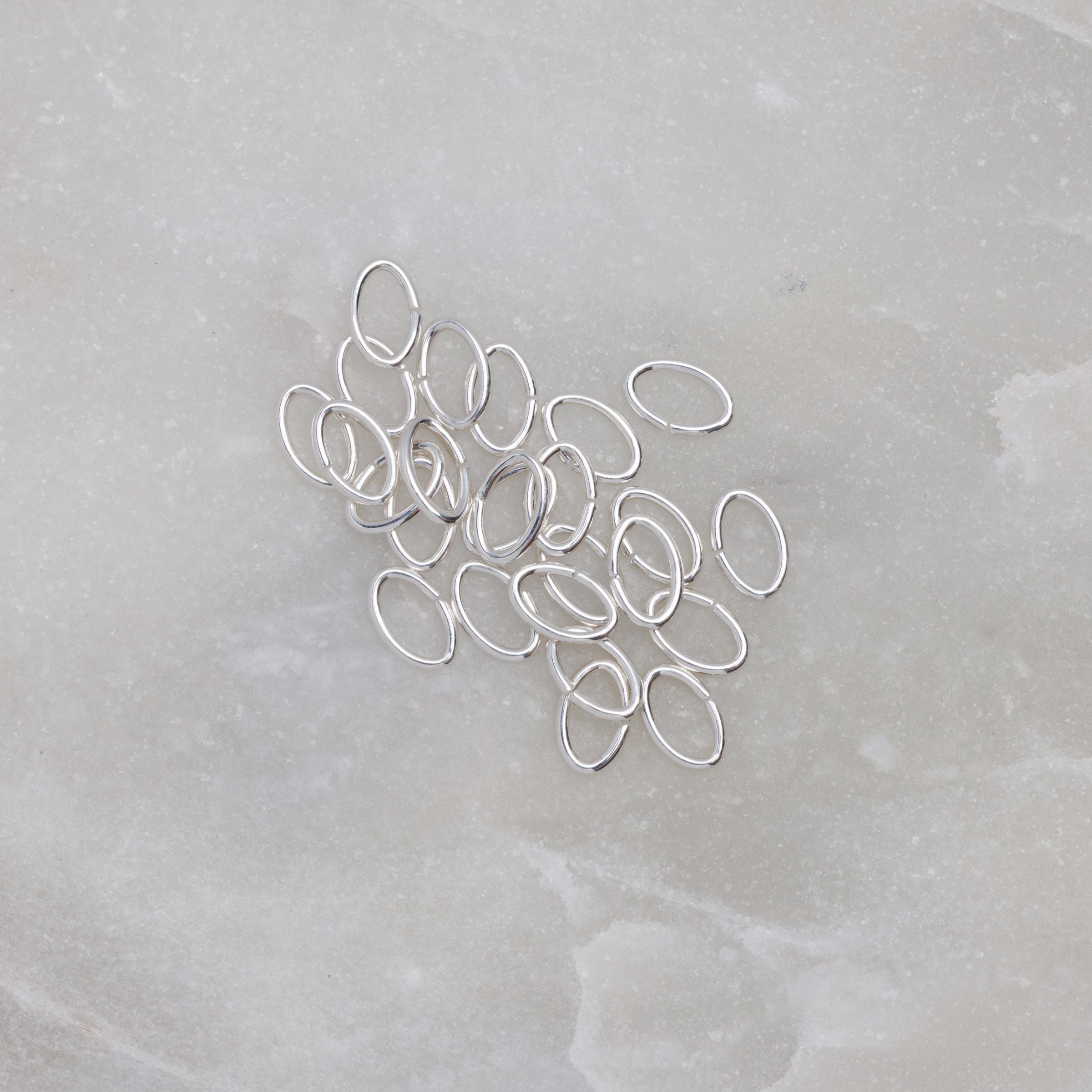25pcs - .925 Sterling Silver 3x5mm Open Oval Jump Rings 22ga, Made