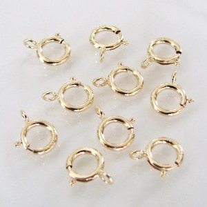 10 Pcs - 14K Gold Filled 6mm Spring Ring Clasps Closed Ring, Made in Italy, GF2