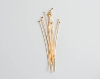 Ten - 14k Gold Filled Headpins 2 inch, 24 Gauge with 1.5mm Ball Z12