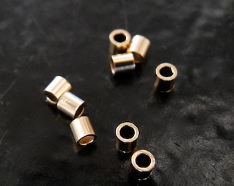 Perles à écraser enduites d'or 2 x 2 mm, fabriquées en Chine, GC87