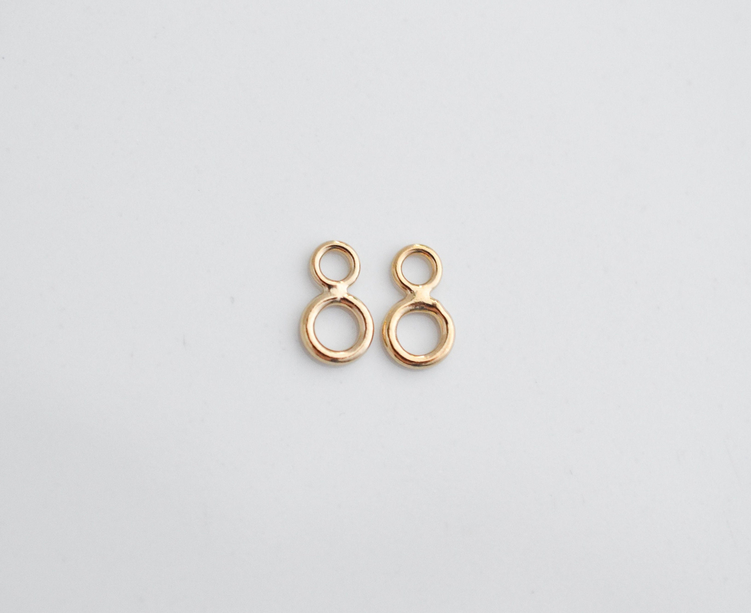 14k Solid Yellow Gold Figure 8 Connector With 4.5mm Jump Ring - 22 Gauge 3mm