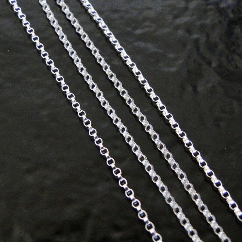 24 Inch Sterling Silver 1.2mm Rolo Chain Necklace All Lengths Available, Made in USA/Italy, C60 image 2