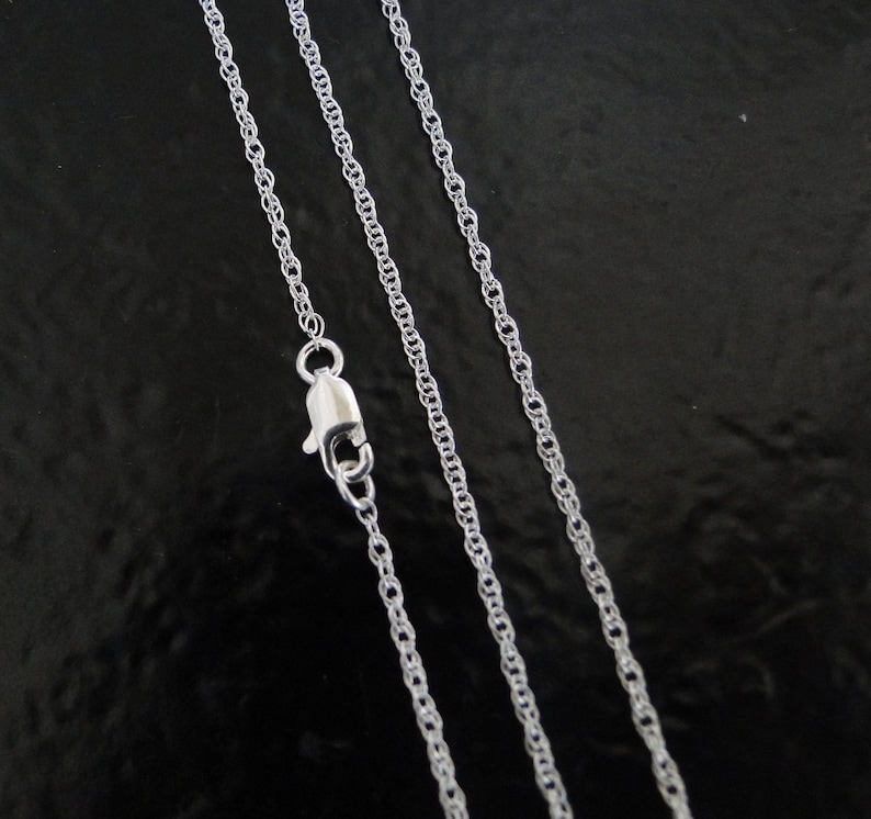 Any Length Sterling Silver 1.3mm Rope Chain Necklace, C62 image 1