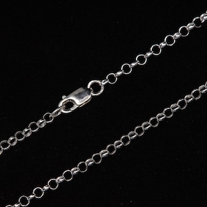 Any Length 925 Sterling Silver 2.4mm Rolo Chain Necklace, C61