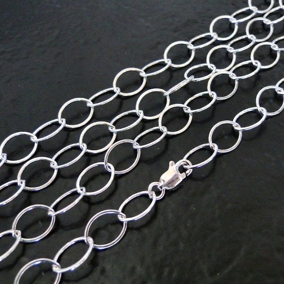 Any Length Sterling Silver Chain With Lobster Clasp - 8.8x6.6mm