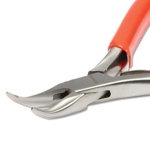 Bent nose pliers with comfort handle, 5 long, rustless carbon steel