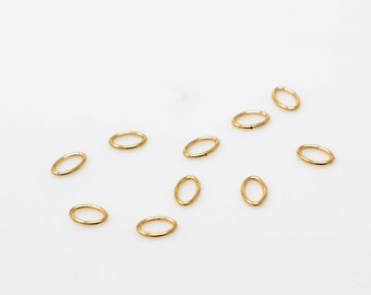 100pcs - 14K Gold Filled 3x5mm Open Oval Jump Rings 22ga, Made in USA, GF47