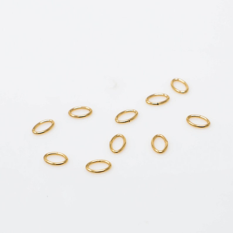 25pcs 14K Gold Filled 3x5mm Open Oval Jump Rings 22ga, Made in USA, GF47 image 1