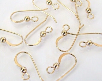 Crochets d'oreilles français remplis d'or 14 carats avec boule de 3 mm, MADE IN USA, A7