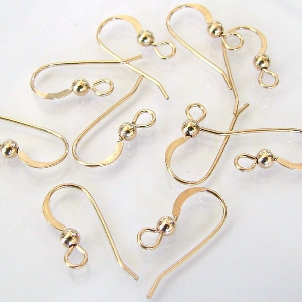 14K Gold Filled French Ear Wires With 3mm Ball, MADE IN USA, A7