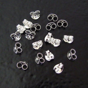 10 Sterling Silver Small Ear Nuts Made in USA SS32
