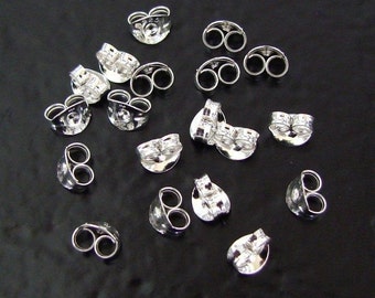 10 Sterling Silver Small Ear Nuts, Made in USA, SS32