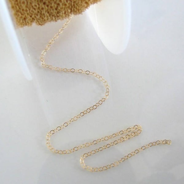 3 Feet - 14K Gold Filled Cable Chain - Custom Lengths Available, Made in USA, CG1