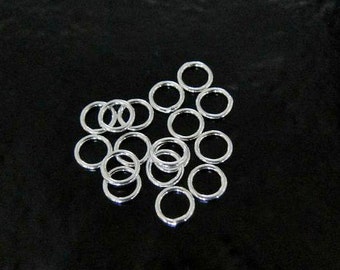 50pcs - .925 Sterling Silver 5mm CLOSED Jump Rings 20.5ga, Made in India, SS13