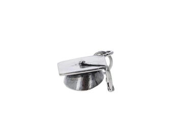 Sterling Silver Graduation Cap Charm Made in USA E174