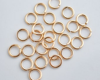 25pcs 14K Gold Filled 6mm Open Jump Rings 18 Gauge, Made in USA, A19