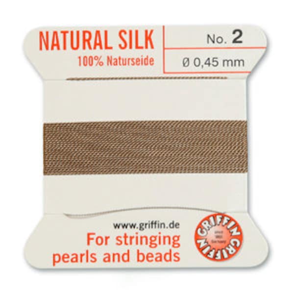 Griffin Silk Bead Cord Beige .45mm , 2 Meters, Made In Germany, T150