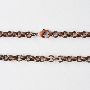Custom Length Antiqued Copper Brass 5mm Rolo Chain Necklace, Made