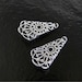 2 Antique Silver Folded Filigree Triangle Cone 16x29mm, Made in USA, AS23 