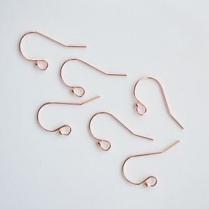 14K Rose Gold Filled Ball End Ear Wires With 1mm Ball, Made in China, A86 image 2