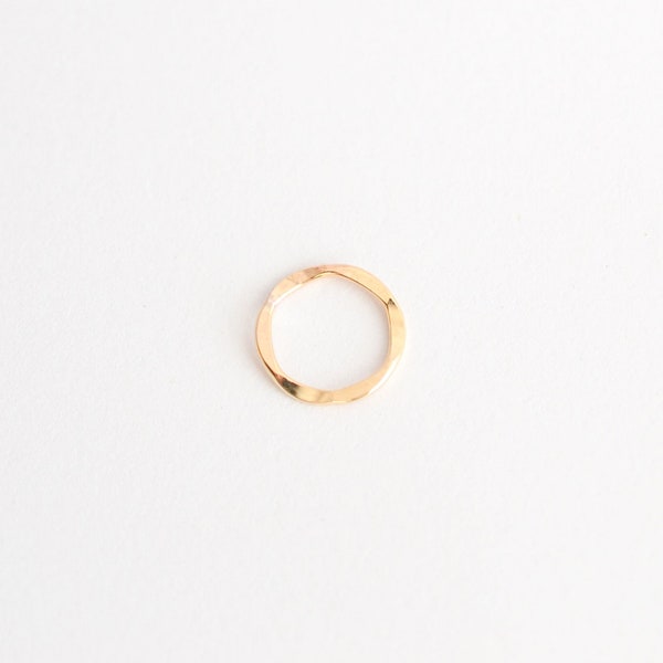 ONE 14K Gold Filled 11mm Hammered Connector Ring, GC59a